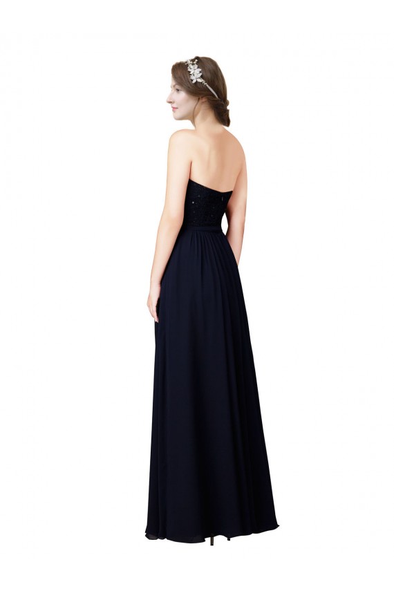 Soft Chiffon A-Line Long Sleeveless Dark Navy Formal Dress / Bridesmaid Dress Barrie