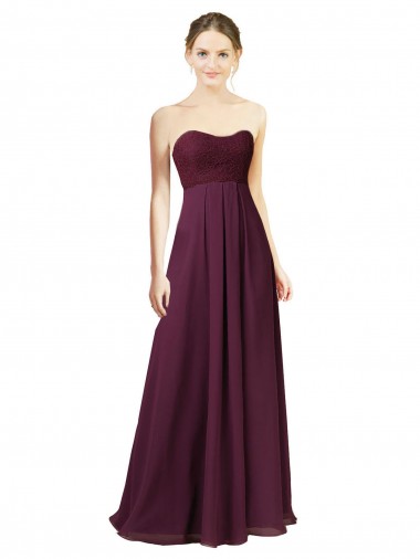 Chiffon A-Line Sleeveless Grape Bridesmaid Dress Barrie