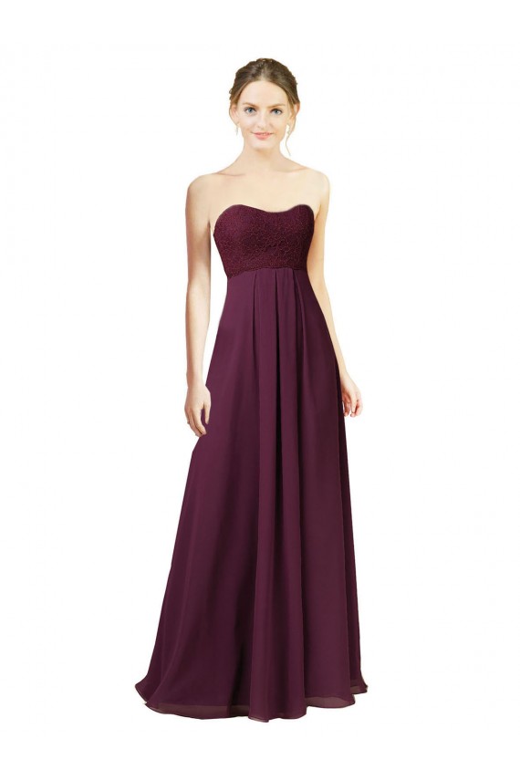 Chiffon A-Line Sleeveless Grape Bridesmaid Dress Barrie