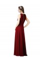 Soft Chiffon Sheath Long Sleeveless Open Slit Back Bridesmaid Dresses Barrie