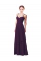 Soft Chiffon Sheath Long Sleeveless Grape Bridesmaid Dress Barrie