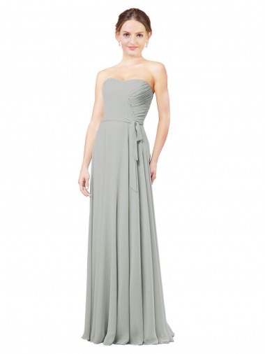 Soft Chiffon A-Line Long Sleeveless Bridesmaid Dresses Barrie