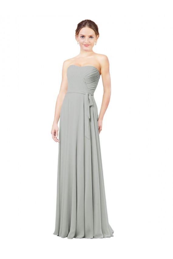 Soft Chiffon A-Line Long Sleeveless Bridesmaid Dresses Barrie
