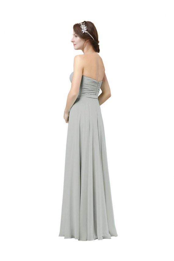 Soft Chiffon A-Line Long Sleeveless Bridesmaid Dresses Barrie