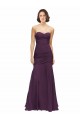 Soft Chiffon Mermaid Long Sleeveless Grape Bridesmaid Dress Barrie