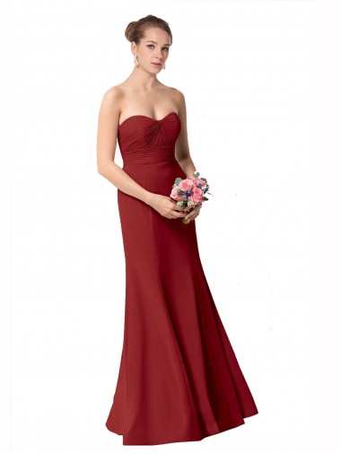 Soft Chiffon Mermaid Long Sleeveless Bridesmaid Dress Barrie
