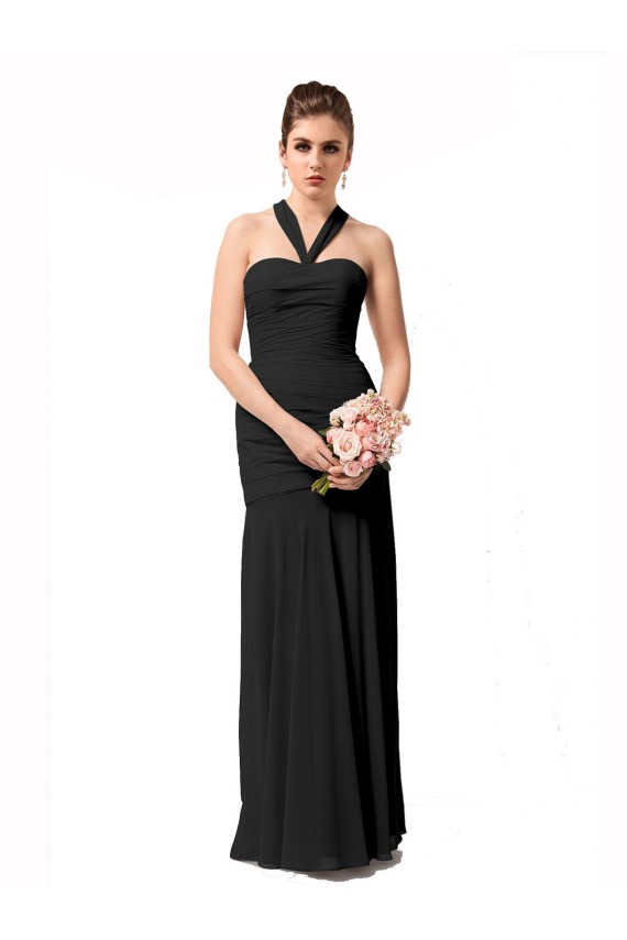 Chiffon Mermaid Long Sleeveless Bridesmaid Dress / Evening Dress Barrie