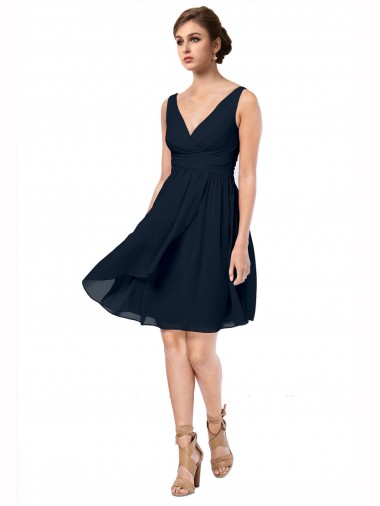 Soft Chiffon Knee Length Sleeveless Bridesmaid Dress Barrie