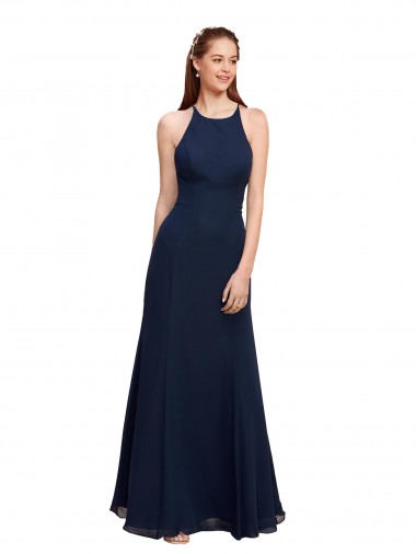 Soft Chiffon Mermaid Long Sleeveless Prom Dress / Bridesmaid Dress Barrie
