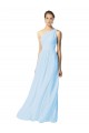 Soft Chiffon A-Line Long Sleeveless Light Sky Blue Bridesmaid Dress Barrie