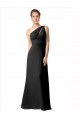Soft Chiffon A-Line Long Sleeveless One Shoulder Bridesmaid Dresses Barrie