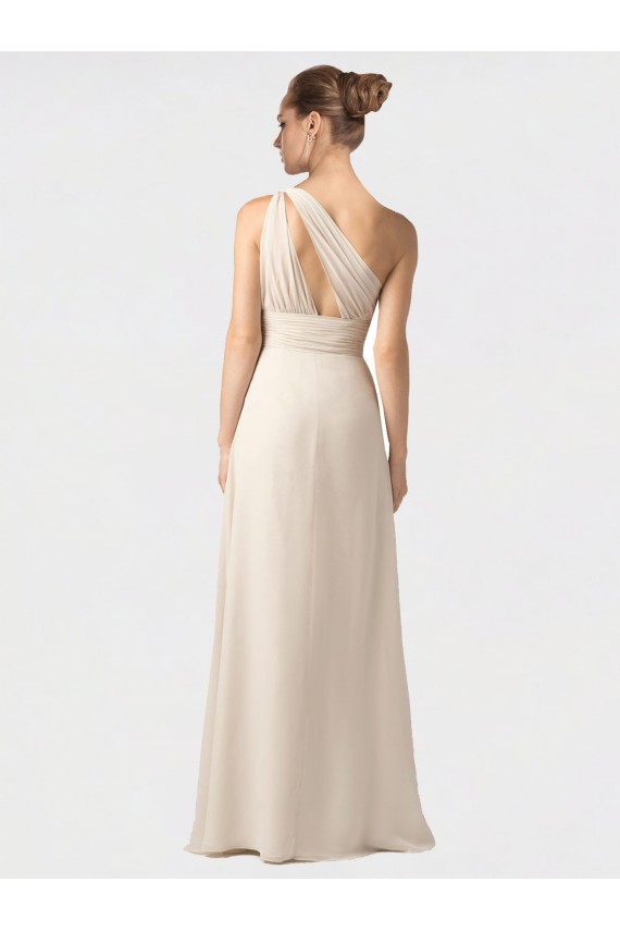 Soft Chiffon A-Line Long Sleeveless One Shoulder Bridesmaid Dresses Barrie