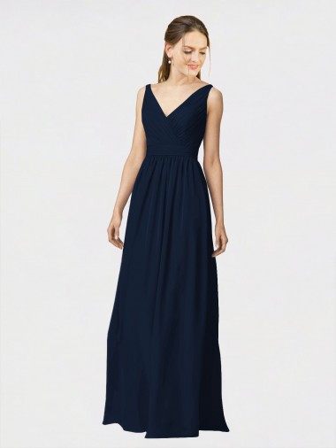 Chiffon A-Line Long Sleeveless Bridesmaid Dresses / Formal Dresses Barrie