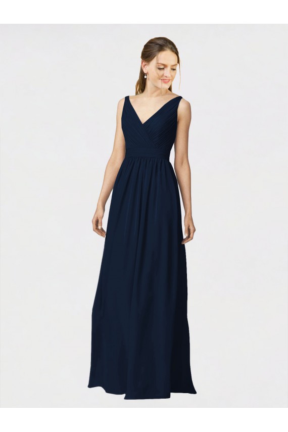 Chiffon A-Line Long Sleeveless Bridesmaid Dresses / Formal Dresses Barrie