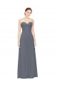 Soft Chiffon A-Line Long Sleeveless Slate Grey Bridesmaid Gowns Barrie