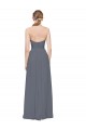 Soft Chiffon A-Line Long Sleeveless Slate Grey Bridesmaid Gowns Barrie