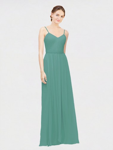 Chiffon A-Line Long Sleeveless Icelandic Silver Bridesmaid Dress / Evening Dress Barrie