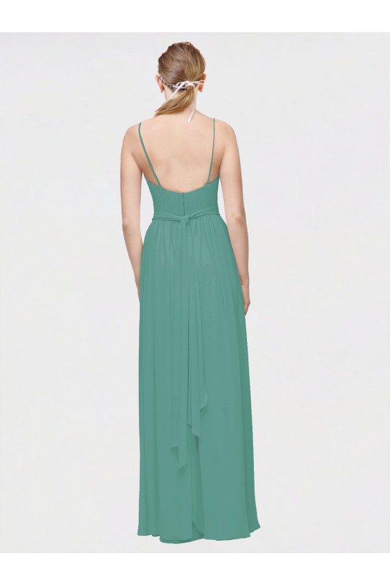 Chiffon A-Line Long Sleeveless Icelandic Silver Bridesmaid Dress / Evening Dress Barrie