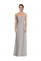 Soft Chiffon Sheath Long Sleeveless Silver Bridesmaid Dress Barrie