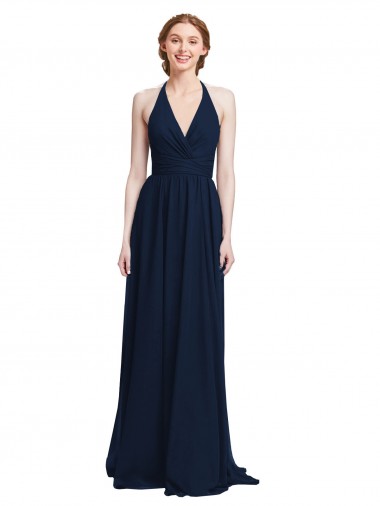 Chiffon A-Line Sleeveless Dark Navy Formal Dress / Bridesmaid Dress Barrie