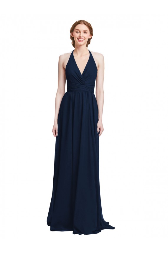 Chiffon A-Line Sleeveless Dark Navy Formal Dress / Bridesmaid Dress Barrie