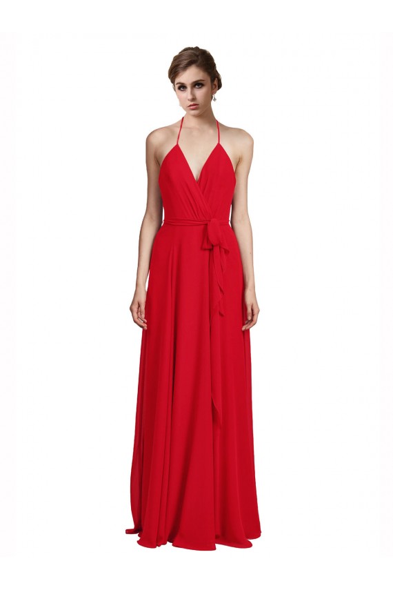 Chiffon Long Sleeveless Bridesmaid Dress Barrie