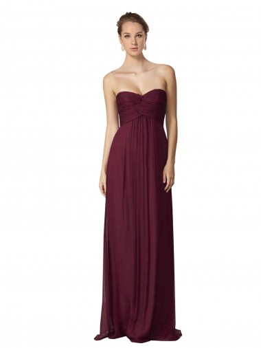 Soft Chiffon A-Line Long Sleeveless Bridesmaid Dress / Formal Dress Barrie