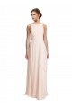 Chiffon A-Line Long Sleeveless V-Back Cream Pink Bridesmaid Dresses Barrie