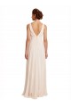 Chiffon A-Line Long Sleeveless V-Back Cream Pink Bridesmaid Dresses Barrie