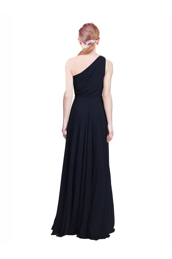 Chiffon A-Line Long Sleeveless Dark Navy Bridesmaid Dress / Evening Dress Barrie