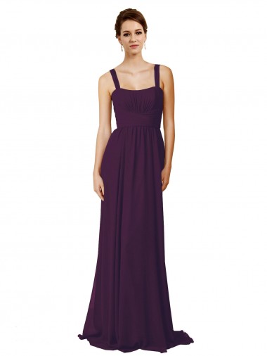 Soft Chiffon A-Line Sweep Train Sleeveless Bridesmaid Dress Barrie