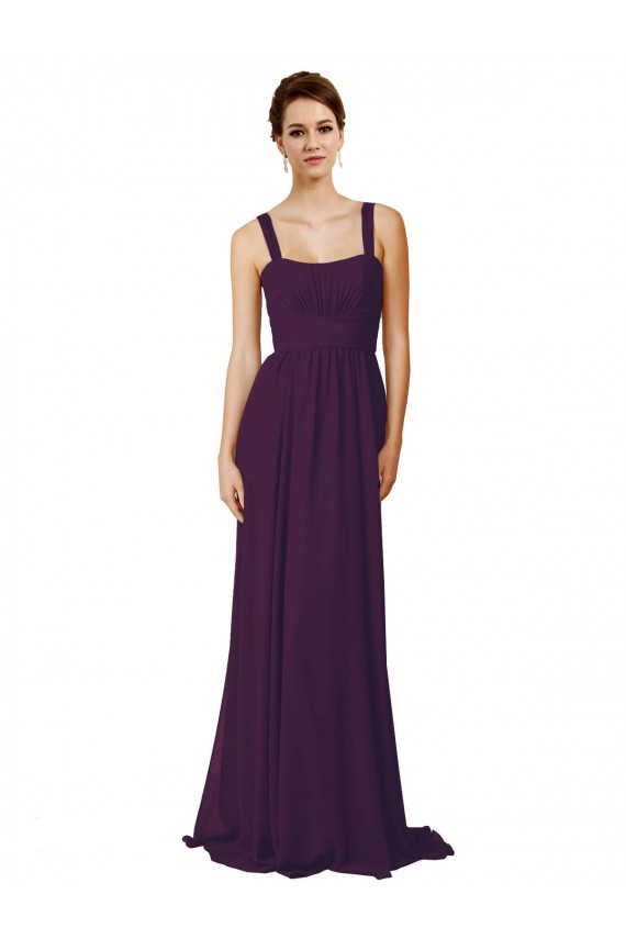 Soft Chiffon A-Line Sweep Train Sleeveless Bridesmaid Dress Barrie