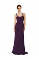 Soft Chiffon A-Line Sweep Train Sleeveless Bridesmaid Dress Barrie