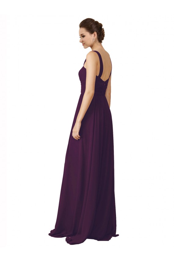 Soft Chiffon A-Line Sweep Train Sleeveless Bridesmaid Dress Barrie