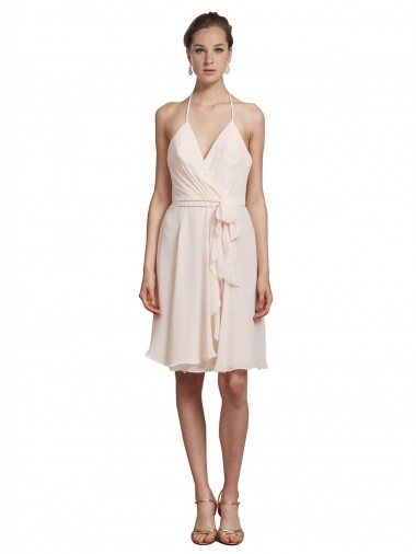 Soft Chiffon A-Line Knee Length Sleeveless Bridesmaid Evening Dress Barrie