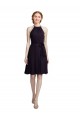 Soft Chiffon A-Line Knee Length Sleeveless Grape Bridesmaid Dress Barrie