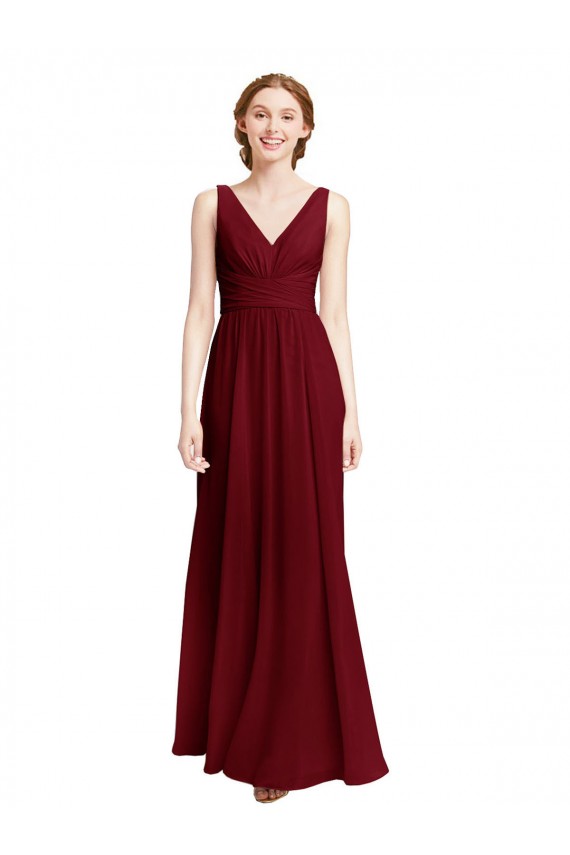 Chiffon Long A-Line Sleeveless Bridesmaid Dress / Evening Gowns Barrie