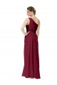 Chiffon A-Line Long Sleeveless Burgundy Bridesmaid Dresses Barrie