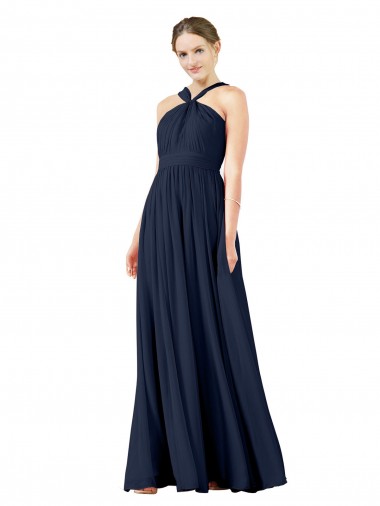 Chiffon Princess Long Sleeveless Bridesmaid Gowns Barrie