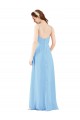 Soft Chiffon Sheath Long Sleeveless Low Back Bridesmaid Dress Barrie
