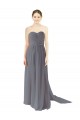 Chiffon A-Line Long Sleeveless Slate Grey Open Back Bridesmaid Dress / Evening Dress Barrie
