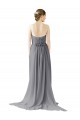 Chiffon A-Line Long Sleeveless Slate Grey Open Back Bridesmaid Dress / Evening Dress Barrie