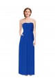 Soft Chiffon Sheath Long Sleeveless Open Back Royal Blue Bridesmaid Dresses Barrie