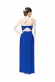 Soft Chiffon Sheath Long Sleeveless Open Back Royal Blue Bridesmaid Dresses Barrie