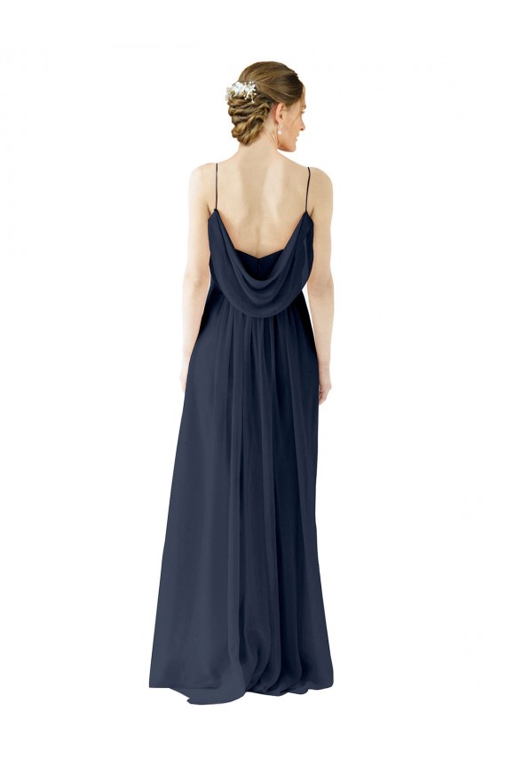 Chiffon A-Line Long Sleeveless Open Back Bridesmaid Dress / Evening Gowns Barrie