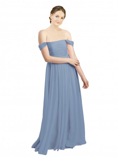 Soft Chiffon A-Line Sleeveless Dusty Blue Formal Dress / Bridesmaid Dress Barrie