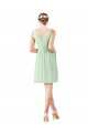 Soft Chiffon A-Line Knee Length Sleeveless Sage Bridesmaid Dress Barrie