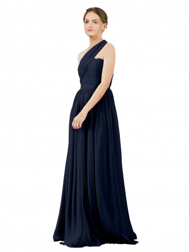 Chiffon A-Line Sleeveless Dark Navy Bridal Party Dress / Evening Dress Barrie