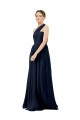 Chiffon A-Line Sleeveless Dark Navy Bridal Party Dress / Evening Dress Barrie