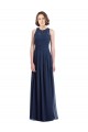Chiffon A-Line Long Floor Length Sleeveless Keyhole Back Bridesmaid Dress Barrie